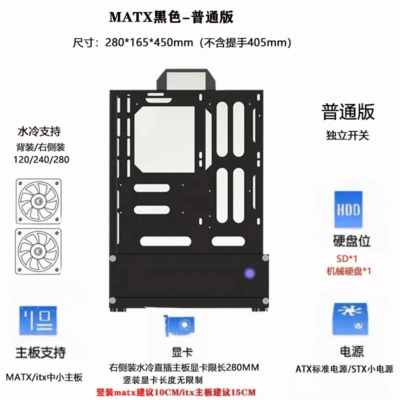 Boîtier PC vertical pour GPU,  - Pc Chassis avis et prix